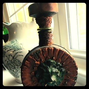 Vintage Italian Leather Wrapped Glass Decanter